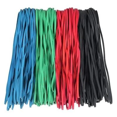 bright colored rubber bands for office organization
