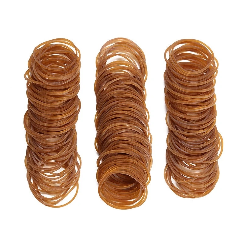 Light brown natural rubber bands for office supplies bulk pack