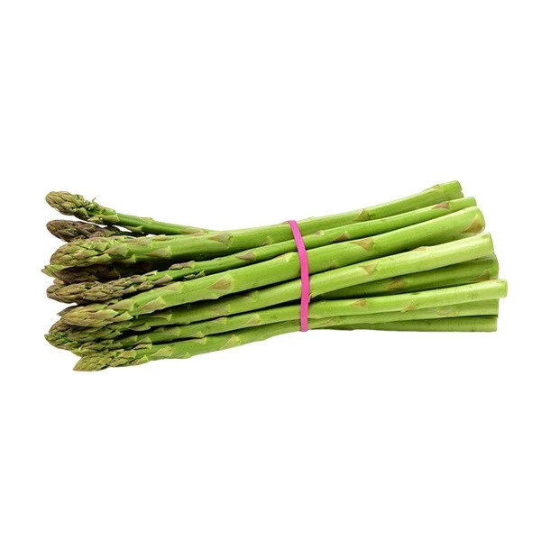 asparagus with pink rubber bands