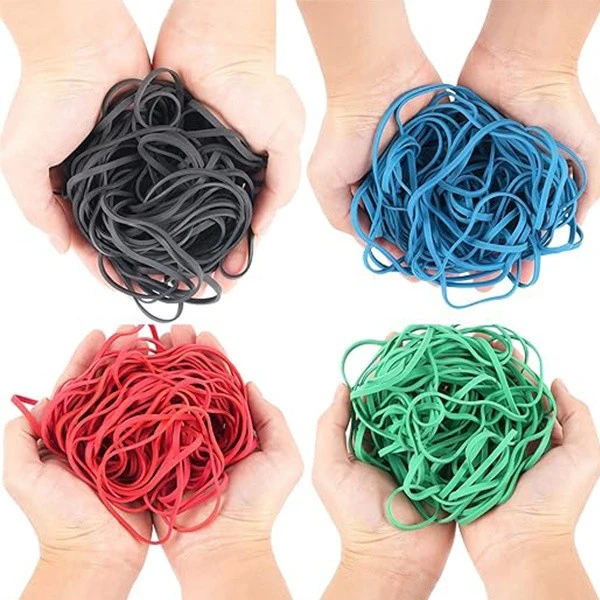 Eco-friendly Red & Green Office Rubber Bands