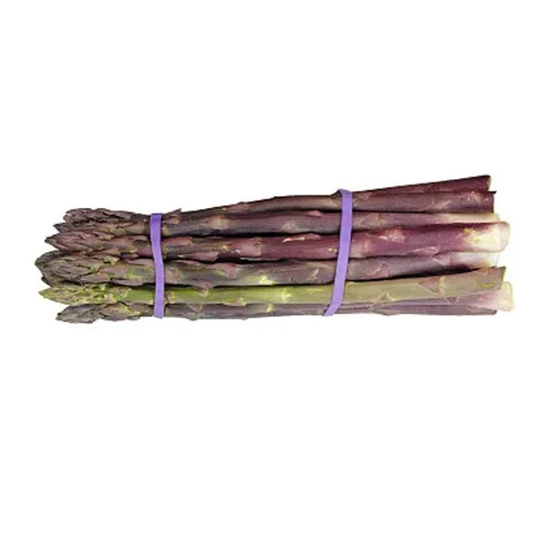 asparagus with purple rubber bands